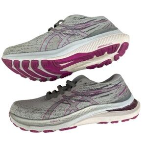 Asics Gel-Kayano 29 running shoes in Piedmont Grey and Orchid
